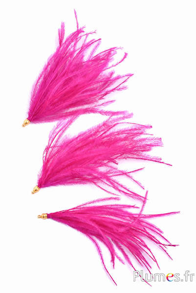 Ciondolo struzzo - 9-12 cm - fucsia